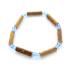 Bracelet de noisetier, fantaisie et perles de rocaille bleues modèle 2 TOUR DE POIGNET : 16 cm