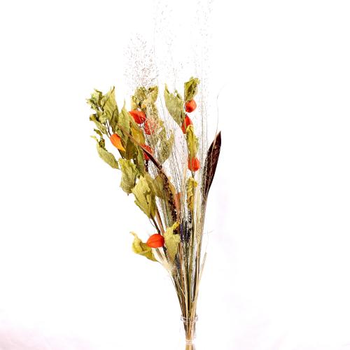 Bouquet de fleurs séchées aux couleurs orangées