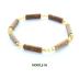 28 € les 4 bracelets en noisetier et perles de verre Taille 15 et 16 cm Bracelet 4 : Modèle 06