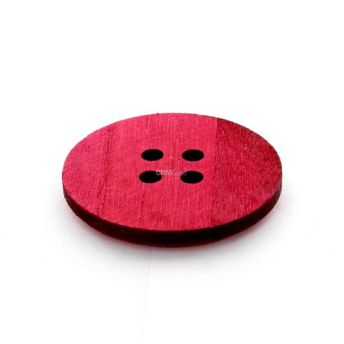 bouton en bois teinté rouge pour déco végétaux séchés.