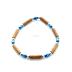 création artisanale française de bracelet de 18cm en noisetier et hématite bleu pour diminuer l'acné