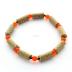 Bracelet noisetier, jade orange et perles de rocaille 18cm pour est une création artisanale