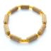 Bracelet de noisetier, fantaisie et perles de rocaille miel modèle 15/Mi TOUR DE POIGNET : 21 cm