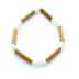 Bracelet de noisetier, fantaisie et perles de rocaille blanches  modèle 13/Blc-Z TOUR DE POIGNET : 15 cm