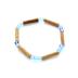 Bracelet de noisetier, fantaisie et perles de rocaille bleues modèle 2 TOUR DE POIGNET : 15 cm