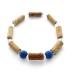 Bracelet de noisetier, fantaisie et perles de rocaille bleues modèle 2/7 TOUR DE POIGNET : 16.5cm