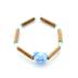 Bracelet de noisetier, fantaisie et perles de rocaille  Hello Kitty bleu  modèle A-B TOUR DE POIGNET : 14 cm