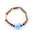 Bracelet de noisetier, fantaisie et perles de rocaille  Hello Kitty bleu  modèle A-B TOUR DE POIGNET : 15 cm