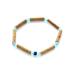 Bracelet de noisetier, fantaisie et perles de rocaille bleues modèle 2/3 TOUR DE POIGNET : 15 cm