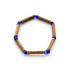Bracelet de noisetier, fantaisie et perles de rocaille bleues modèle 2/4 TOUR DE POIGNET : 15 cm