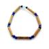 Bracelet de noisetier, fantaisie et perles de rocaille bleues modèle 2/4 TOUR DE POIGNET : 17 cm