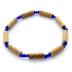 Bracelet de noisetier, fantaisie et perles de rocaille bleues modèle 2 TOUR DE POIGNET : 20 cm