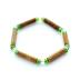 Bracelet de noisetier, fantaisie et perles de rocaille vertes modèle 12/V-B TOUR DE POIGNET : 14 cm