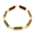 Bracelet de noisetier, fantaisie et perles  de rocaille jaunes  modèle 13/B TOUR DE POIGNET : 18 cm