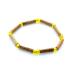 Bracelet de noisetier, fantaisie et perles  de rocaille jaunes  modèle 13/B TOUR DE POIGNET : 14 cm