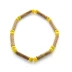 Bracelet de noisetier, fantaisie et perles  de rocaille jaunes  modèle 13/B/1 TOUR DE POIGNET : 17 cm