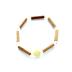 Bracelet de noisetier, fantaisie perles de rocaille coeur jaune modèle 15/CJ TOUR DE POIGNET : 15 cm