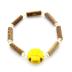 Bracelet de noisetier, fantaisie et perles de rocaille  croix jaune   Modèle 1 TOUR DE POIGNET : 16 cm