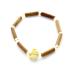Bracelet de noisetier, fantaisie et perles de rocaille   éléphant  jaune  modèle 12/F-J TOUR DE POIGNET : 16 cm