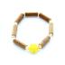 Bracelet de noisetier, fantaisie et perles de rocaille   fleur jaune   modèle 13/K TOUR DE POIGNET : 14 cm