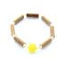 Bracelet de noisetier, fantaisie et perles de rocaille   fleur jaune   modèle 13/K TOUR DE POIGNET : 15 cm