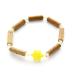 Bracelet de noisetier, fantaisie et perles de rocaille   fleur jaune   modèle 13/K TOUR DE POIGNET : 16 cm