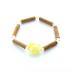 Bracelet de noisetier, fantaisie et perles de rocaille  Hello Kitty jaune  modèle A-J TOUR DE POIGNET : 13 cm