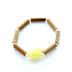 Bracelet de noisetier, fantaisie et perles de rocaille  Hello Kitty jaune  modèle A-J TOUR DE POIGNET : 14 cm