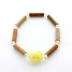 Bracelet de noisetier, fantaisie et perles de rocaille  Hello Kitty jaune  modèle A-J TOUR DE POIGNET : 16 cm