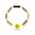 Bracelet de noisetier, fantaisie perles rocaille  tête de mort ronde jaune  M 15/TDM-1 TOUR DE POIGNET : 16.5cm