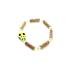 Bracelet de noisetier, fantaisie perles rocaille  tête de mort jaune plate  M 15/TDM-2 TOUR DE POIGNET : 15 cm