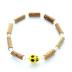 Bracelet de noisetier, fantaisie perles rocaille  tête de mort ronde jaune  M 15/TDM-1 TOUR DE POIGNET : 18 cm