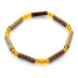 Bracelet de noisetier, fantaisie et perles de rocaille miel modèle 15/Mi TOUR DE POIGNET : 18 cm