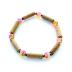 Bracelet de noisetier, fantaisie perles de rocaille roses modèle R/2 TOUR DE POIGNET : 16 cm