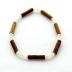 Bracelet de noisetier, fantaisie et perles de rocaille nacrée  modèle 13/Nacre TOUR DE POIGNET : 18 cm
