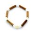 Bracelet de noisetier, fantaisie et perles de rocaille nacrée  modèle 13/Nacre TOUR DE POIGNET : 15 cm