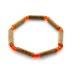 Bracelet de noisetier, fantaisie et perles orange  modèle 13/O TOUR DE POIGNET : 16 cm