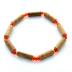 Bracelet de noisetier, fantaisie et perles orange  modèle 13/O TOUR DE POIGNET : 19 cm