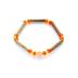 Bracelet de noisetier, fantaisie et perles de rocaille   fleur orange   modèle 13/J TOUR DE POIGNET : 13 cm