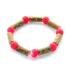 Bracelet de noisetier, fantaisie et perles roses  modèle/R-2 TOUR DE POIGNET : 14 cm