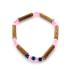 Bracelet de noisetier, fantaisie et perles roses  modèle/R TOUR DE POIGNET : 15.5 cm
