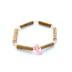 Bracelet de noisetier, fantaisie et perles de rocaille  dauphin rose  modèle 12/E-R TOUR DE POIGNET : 13 cm