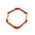 Bracelet de noisetier, fantaisie et perles rouges  modèle 13/Rge TOUR DE POIGNET : 14 cm