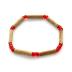 Bracelet de noisetier, fantaisie et perles rouges  modèle 13/Rge TOUR DE POIGNET : 16 cm