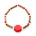 Bracelet de noisetier, fantaisie et perles de rocaille   croix rouge   modèle 15/C-Rge TOUR DE POIGNET : 18 cm