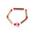Bracelet de noisetier, fantaisie et perles rouges  - dauphin -  modèle 13/E TOUR DE POIGNET : 13 cm