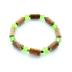 Bracelet de noisetier, fantaisie perles de rocaille vertes modèle 3/4 TOUR DE POIGNET : 15 cm
