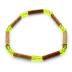 Bracelet de noisetier, fantaisie perles de rocaille vertes modèle 3/1 TOUR DE POIGNET : 17 cm