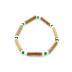 Bracelet de noisetier, fantaisie perles de rocaille vertes modèle 3/6 TOUR DE POIGNET : 15 cm