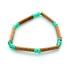 Bracelet de noisetier, fantaisie perles de rocaille vertes modèle 3 TOUR DE POIGNET : 14 cm